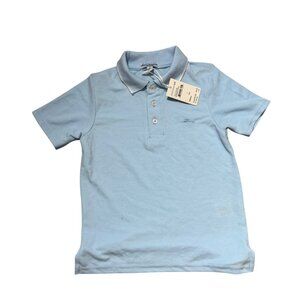 Tommy Bahama Boys Polo Shirt 7 Light Blue Marlin Logo Short Sleeve Collared NEW